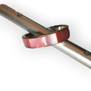 Beautiful pale pink shell inlay ring, appr. size 9